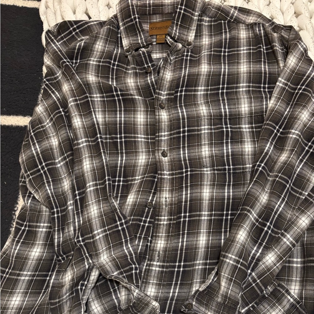 Vintage style St. John's Bay Men's Black Plaid Shirt